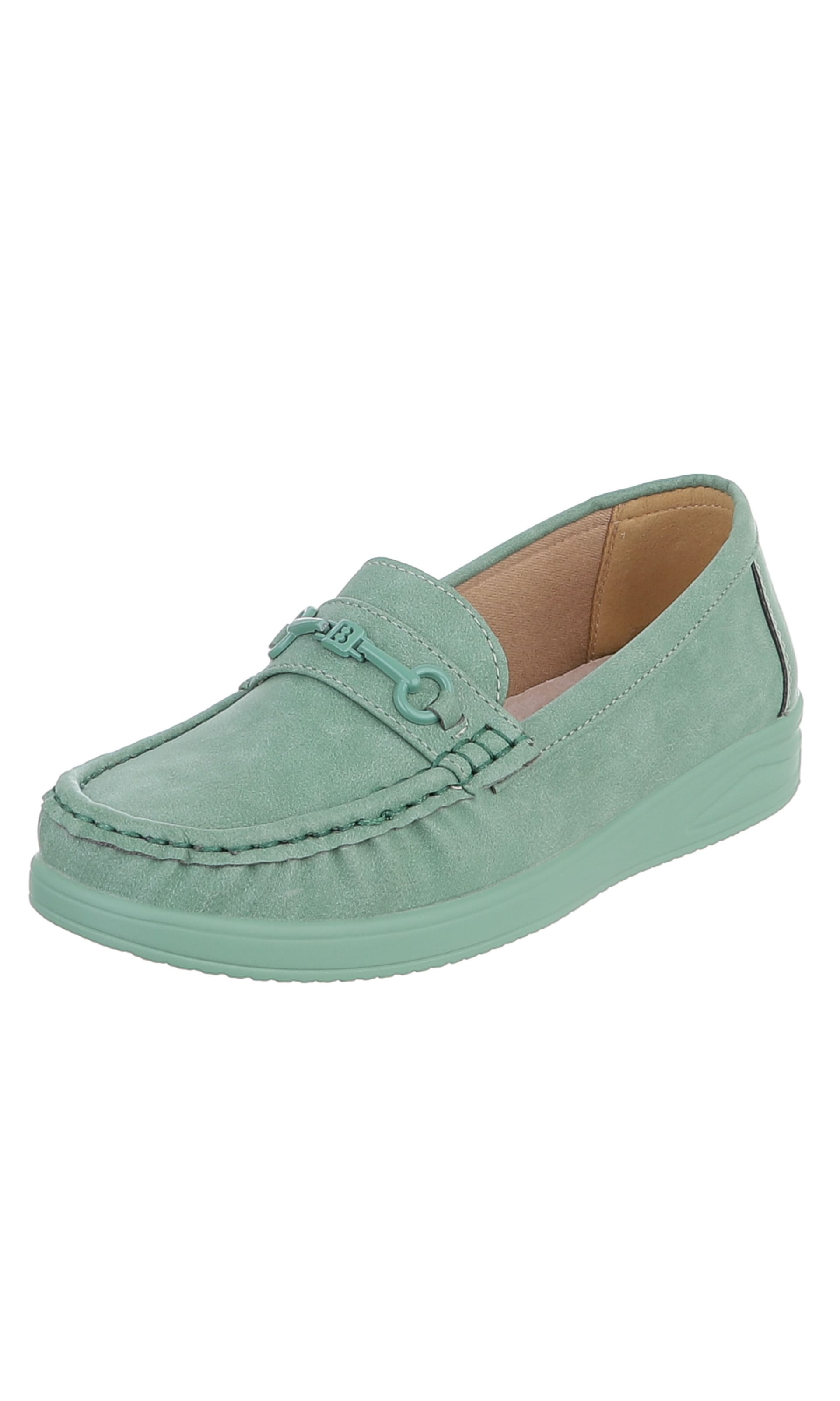 Ital-Design Moccasins in Green: front