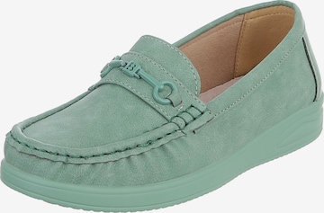 Ital-Design Moccasins in Green: front