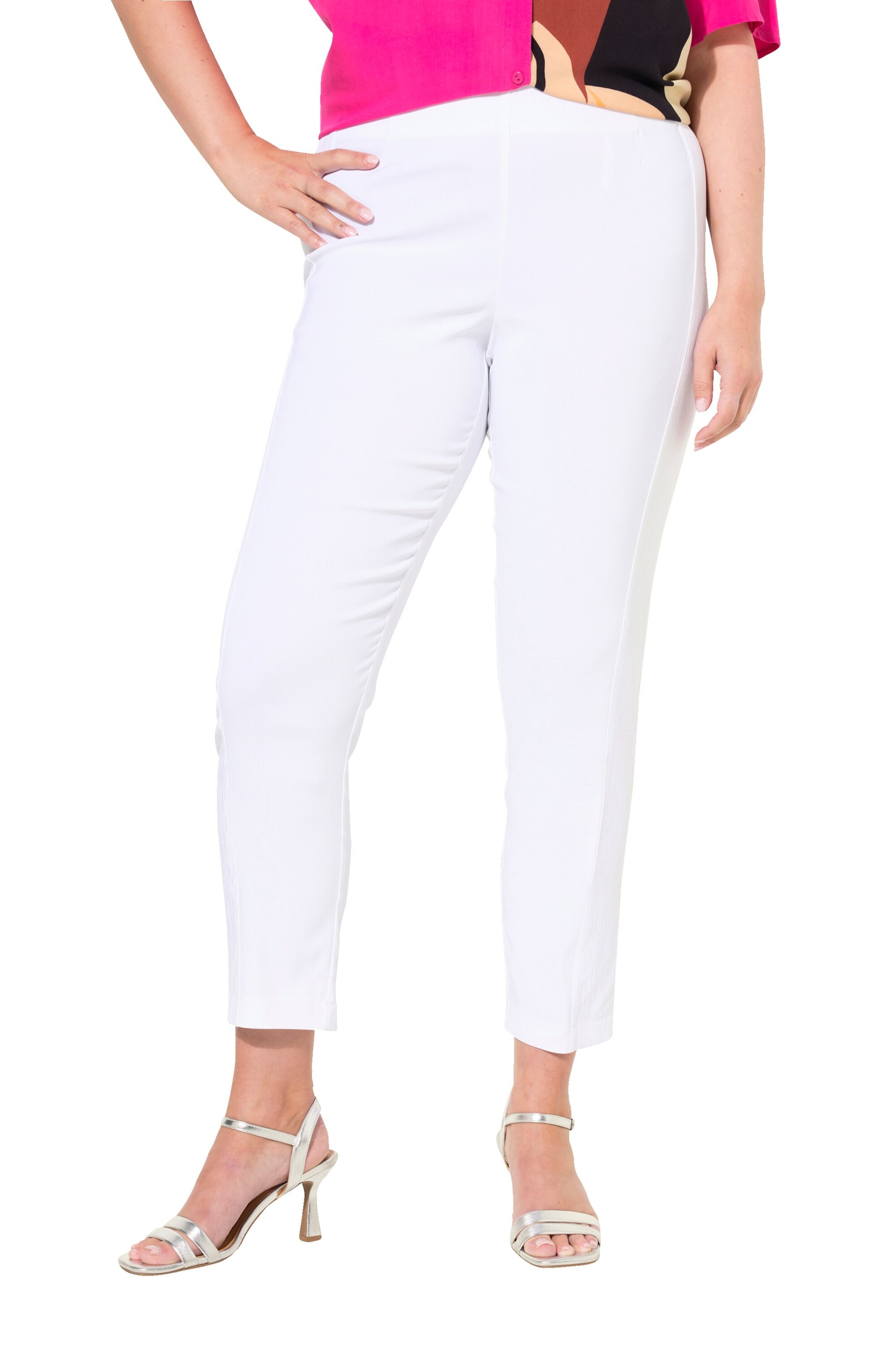 MIAMODA Slimfit Broek in Wit: voorkant