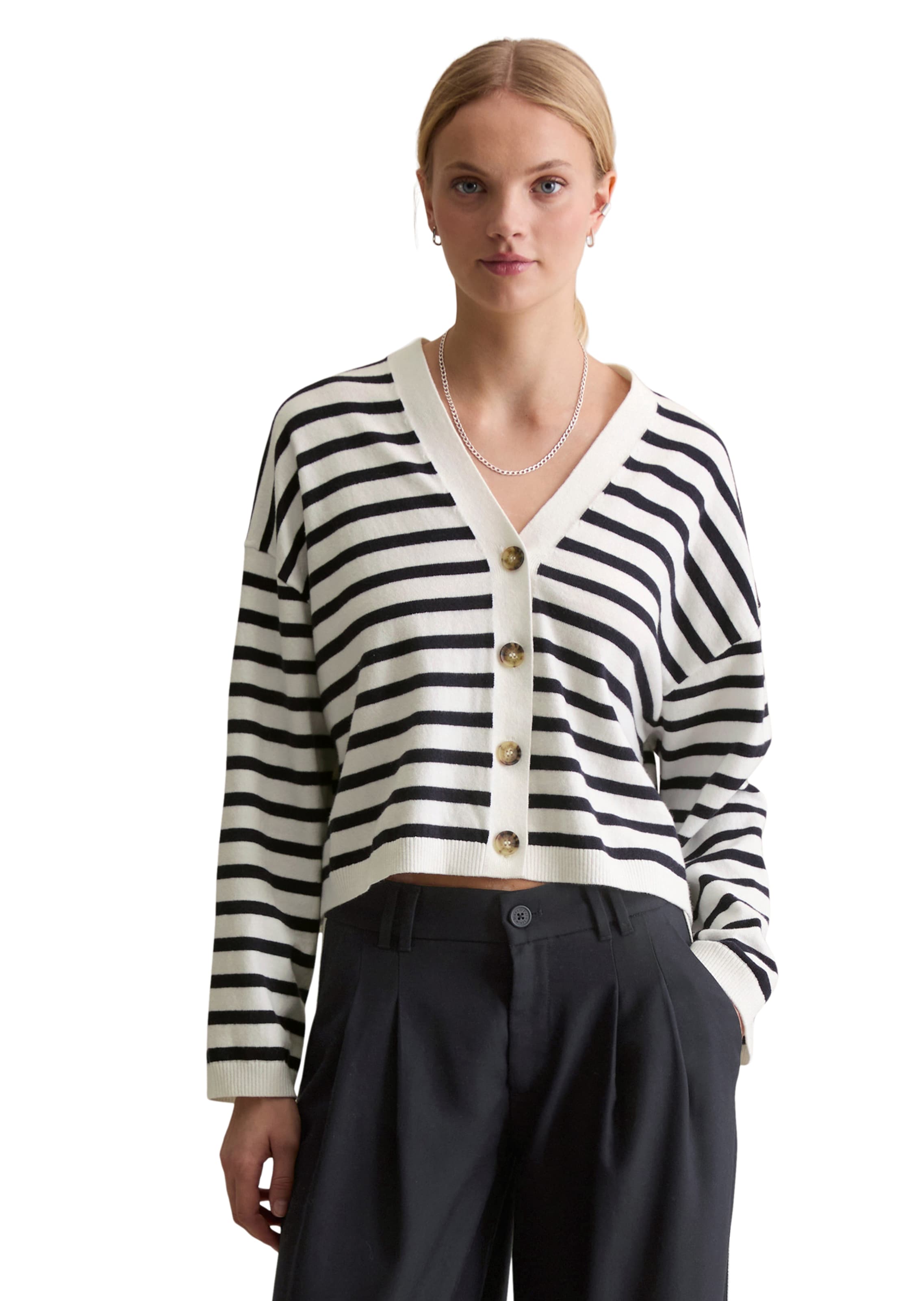 Marc O'Polo DENIM Gebreid vest in Blauw: voorkant