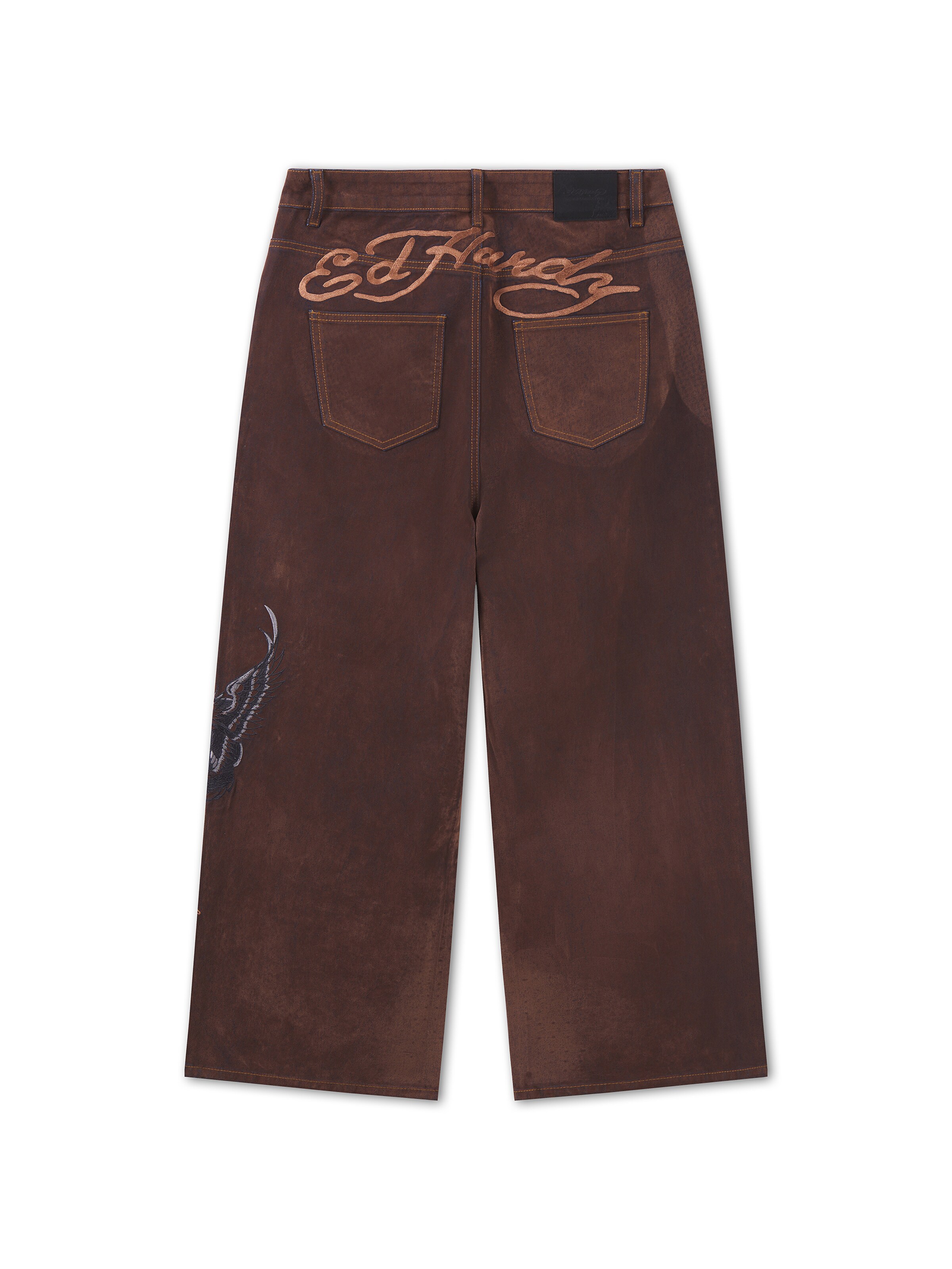 Ed Hardy Wide leg Jeans 'Signature Eagle' in Bruin