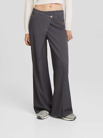 Bershka Wide Leg Hose in Grau: predná strana