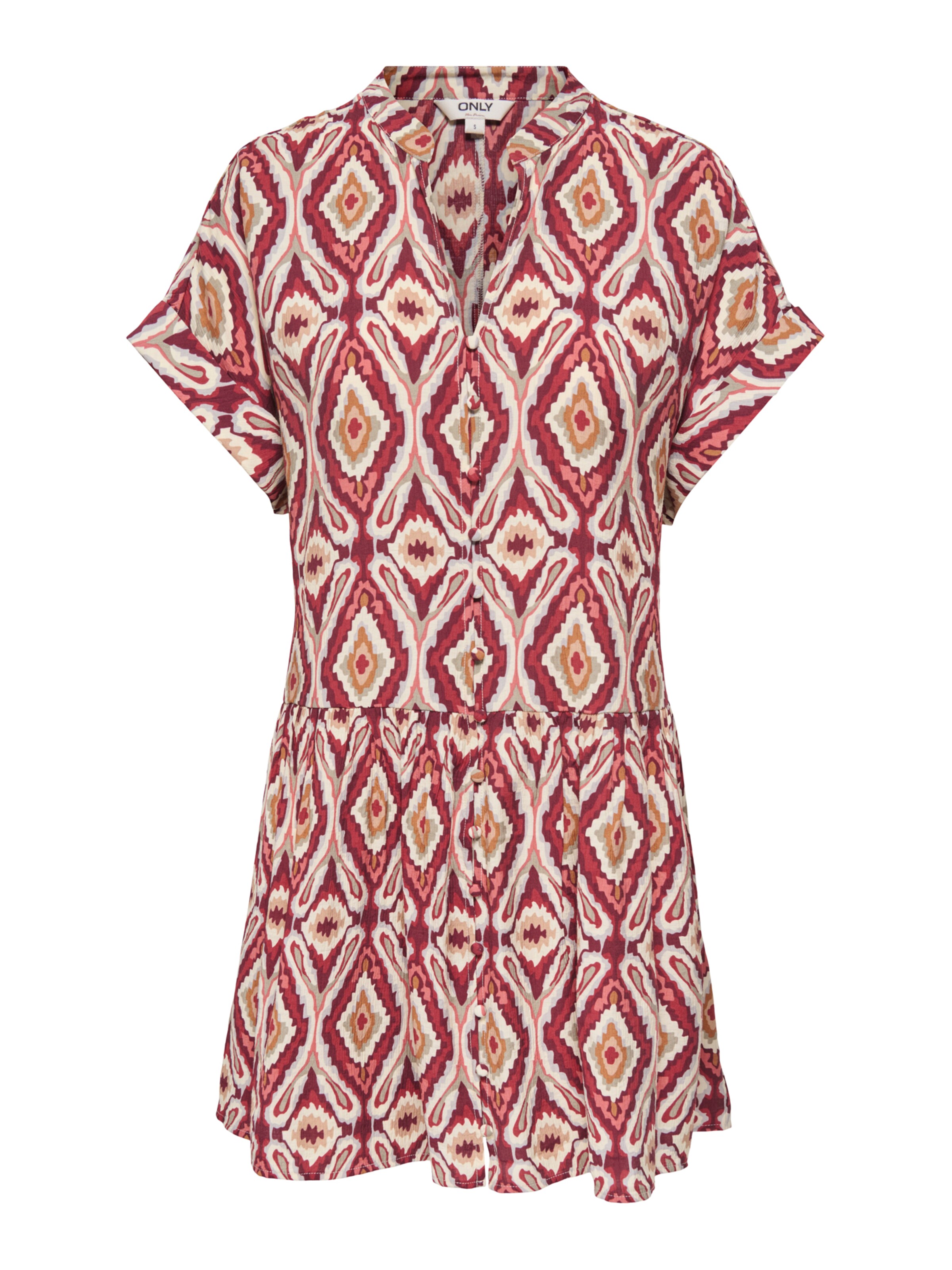 Palaidinės tipo suknelė 'ONLELODY' iš ONLY, spalva – ruda (konjako) / rusvai pilka / tamsiai raudona / balta, Prekių apžvalga