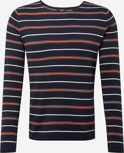JACK & JONES Kampsun 'BLASONT' meresinine / roostepunane / valge, Tootevaade