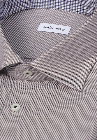 Coupe slim Chemise business SEIDENSTICKER en marron