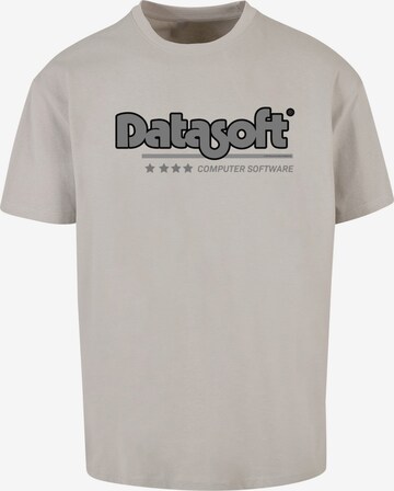 F4NT4STIC Shirt 'DATASOFT Logo black Retro Gaming SEVENSQUARED' in Grey: front