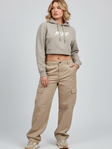 Manufaktur13 Sweatshirt 'Crop Hoodie' in Grey