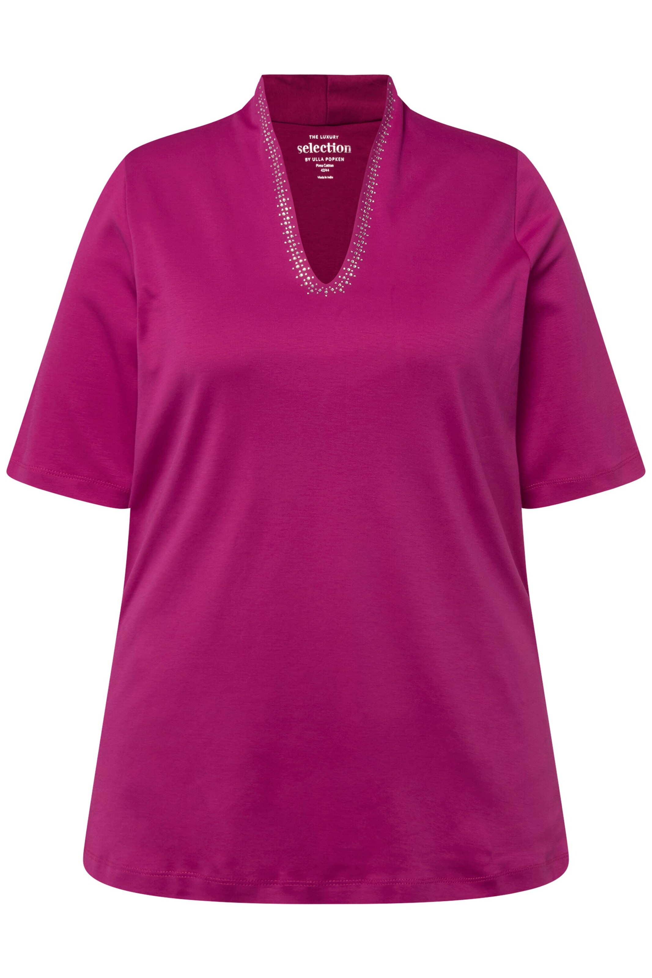 T-shirt Ulla Popken en rose : devant