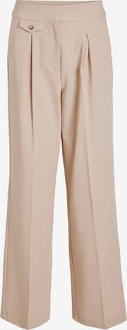 VILA Regular Trousers with creases in Beige: front