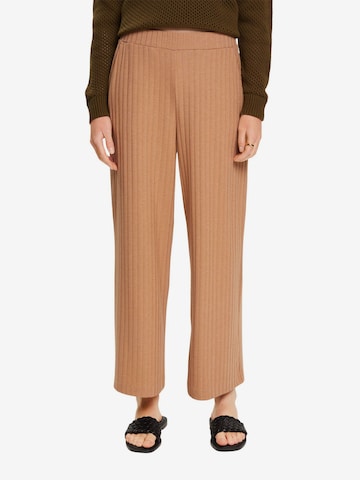 ESPRIT Wide leg Trousers in Brown: front
