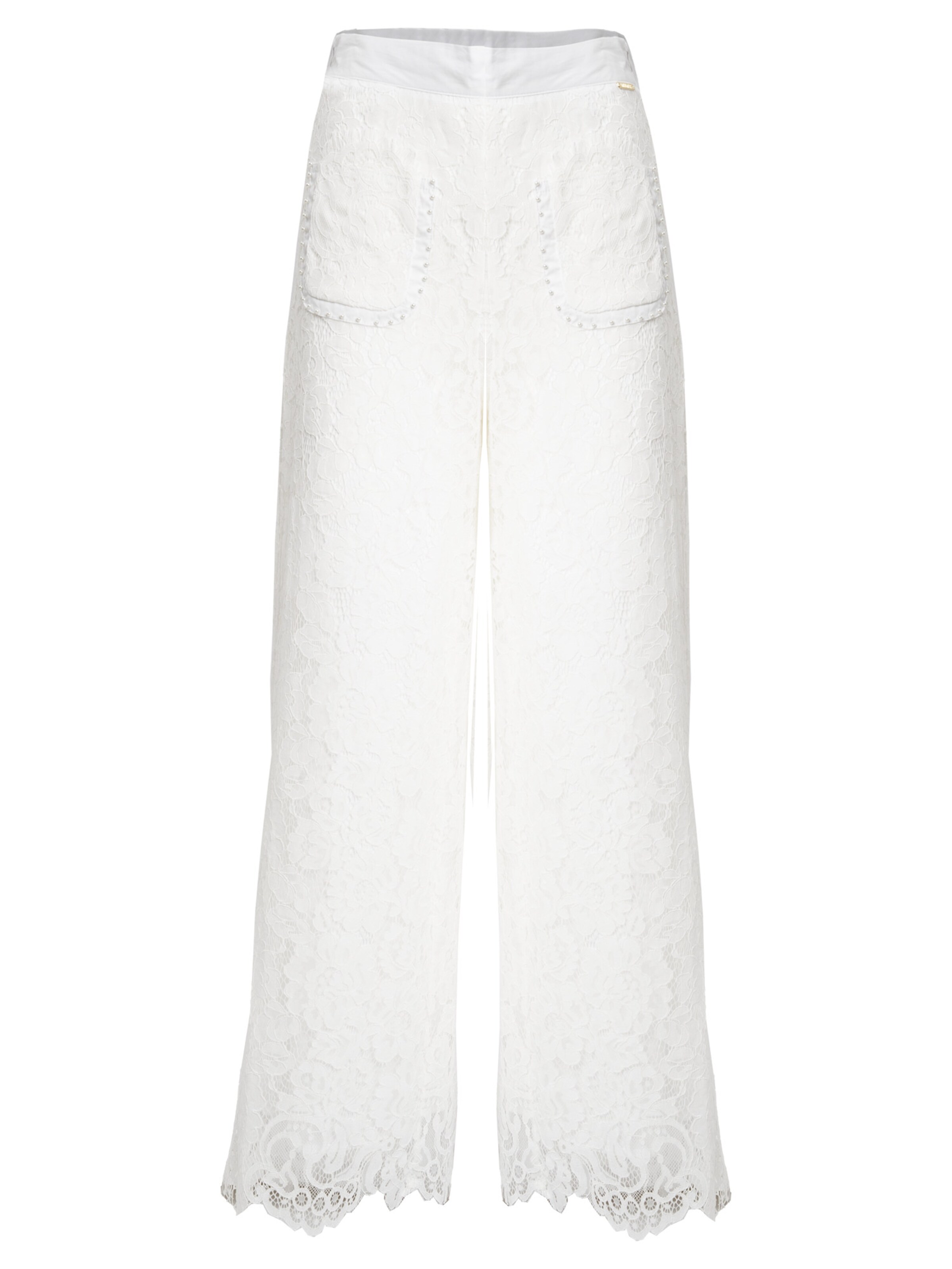 Influencer Wide Leg Hose in Weiß: Vorderseite