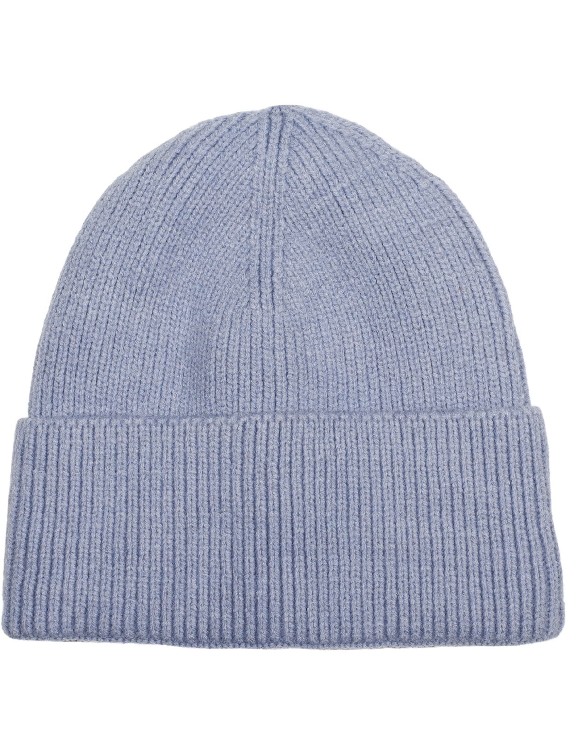 styleBREAKER Mütze 'Strickmütze mit Rippenmuster'‌‌‌‌‌ in Blau: Vorderseite