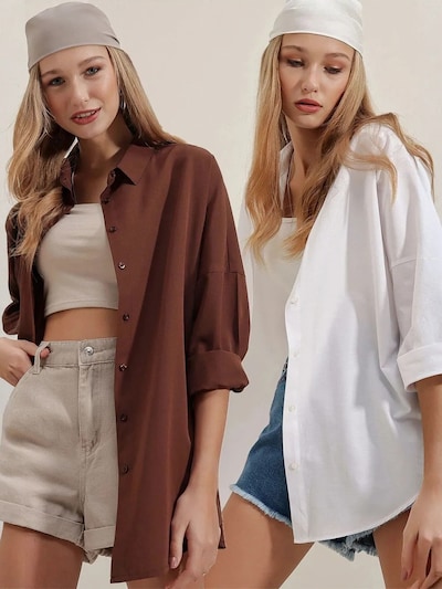Bigdart T-shirt en 5XL en marron / blanc, Vue avec produit
