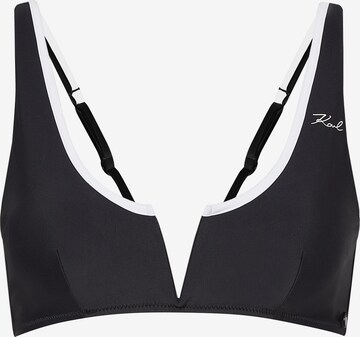 Karl Lagerfeld - Bustier Top de bikini en negro: frente