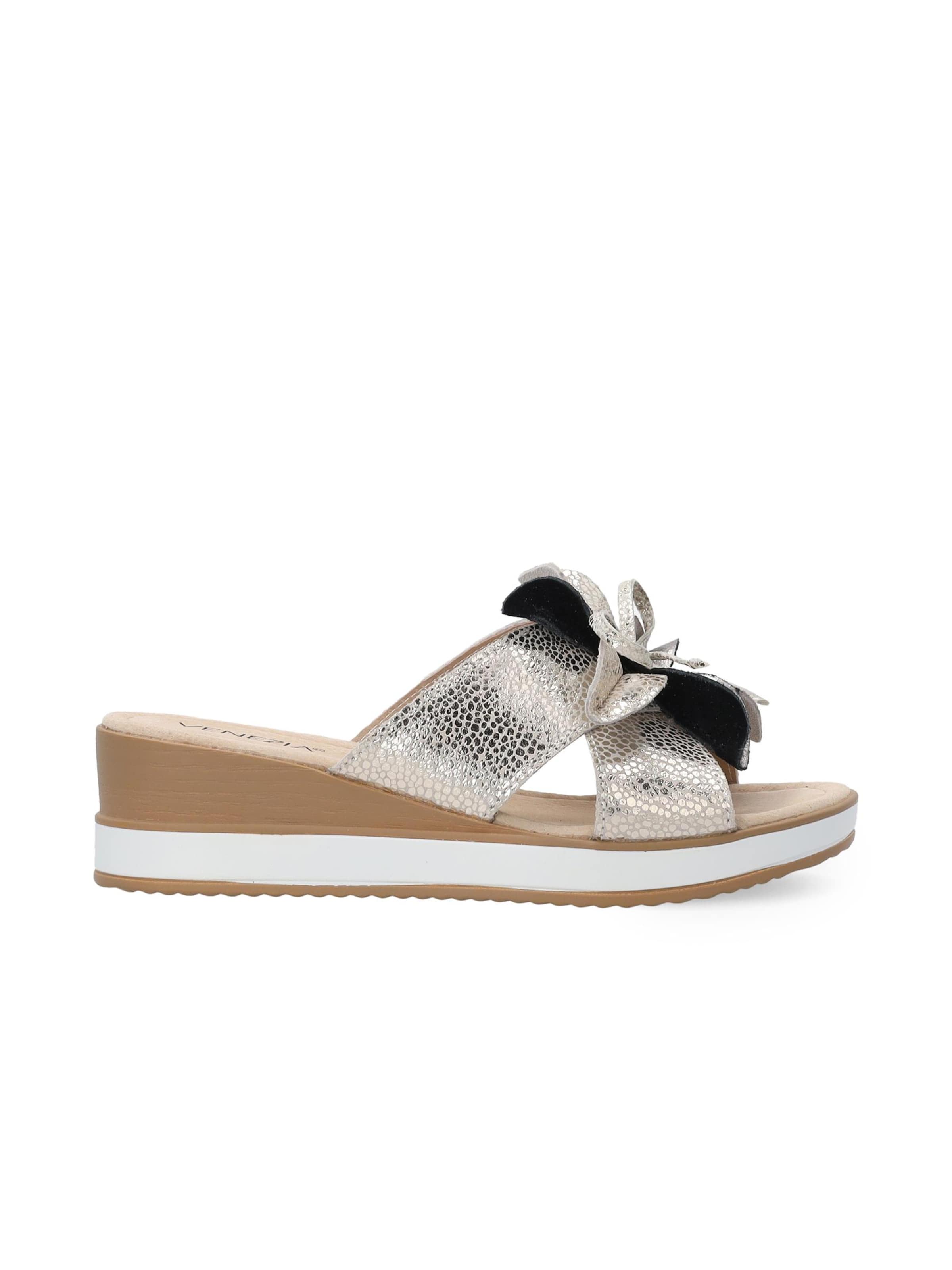 VENEZIA Mules 'Venezia' in Silver: front