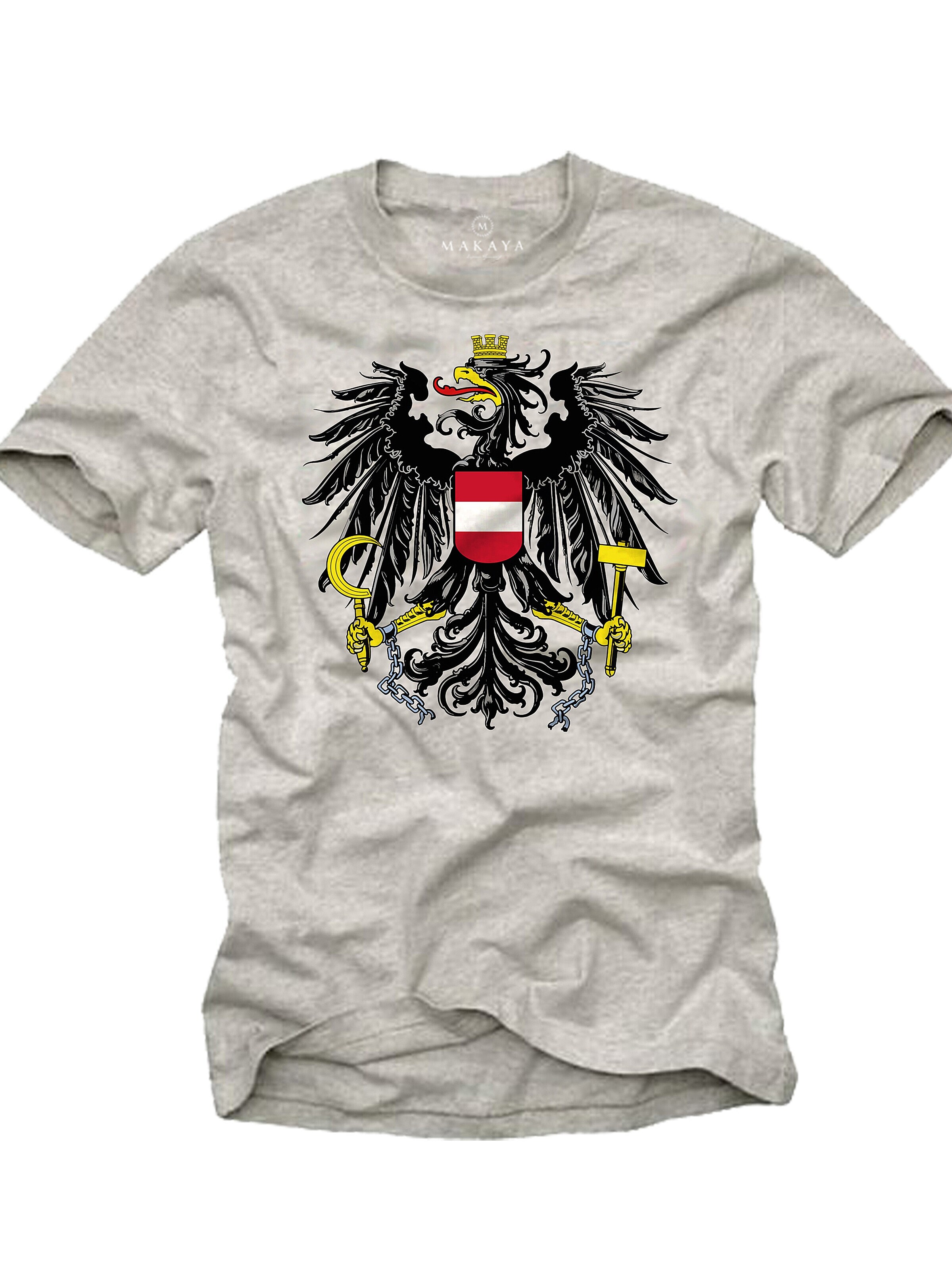 MAKAYA Shirt 'AT-Adler groß' in Grey: front