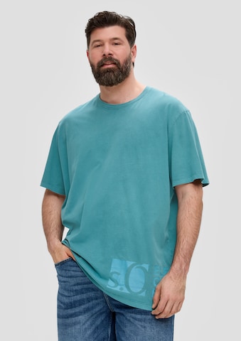 s.Oliver Men Big Sizes Shirt in Blue: front