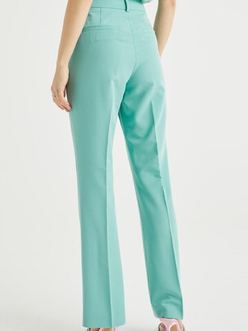 WE Fashion Flared Broek in Blauw