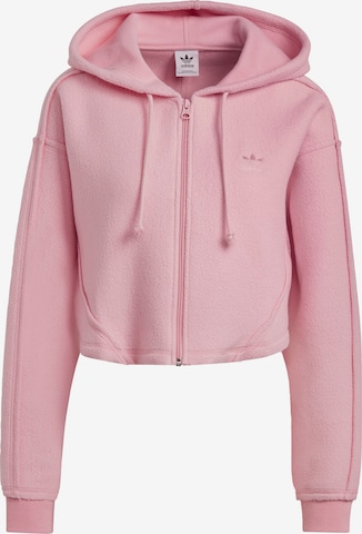 ADIDAS ORIGINALS Zip-Up Hoodie 'Loungewear' in Pink: front