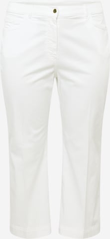 Persona by Marina Rinaldi Regular Pleated Pants 'RAPALLO' in White: front