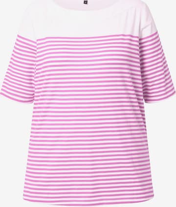 T-shirt Ulla Popken en rose : devant