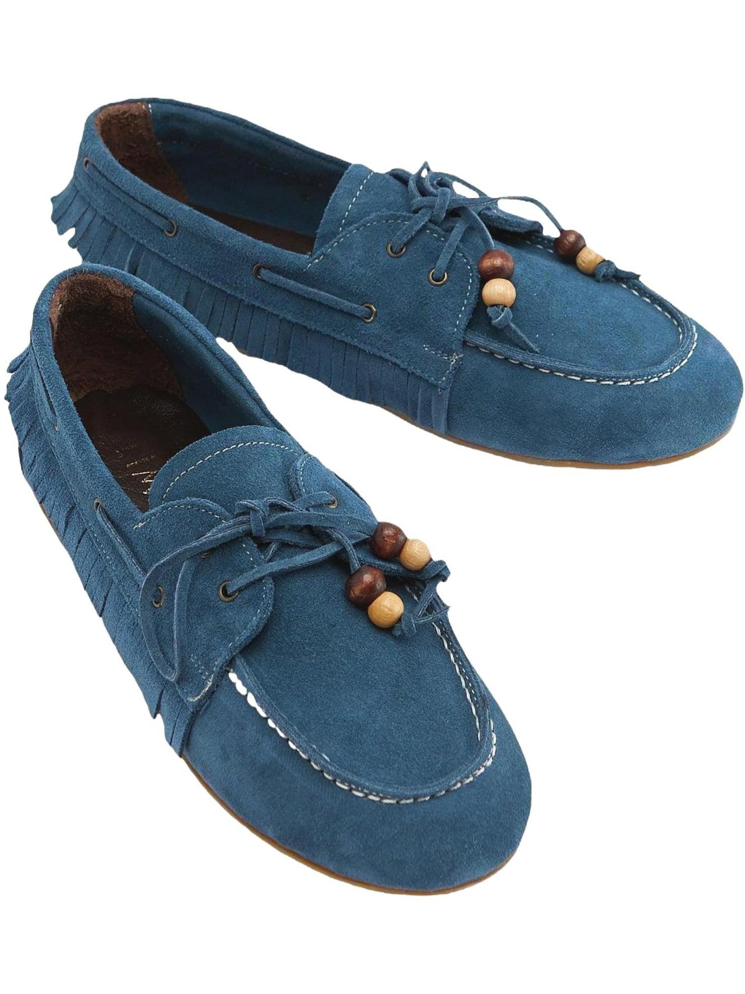 Limoya Mokassin 'Rania'‌‌‌ in Blau: Vorderseite