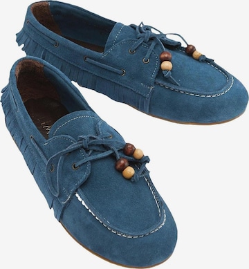 Limoya Mokassin 'Rania' in Blau: Vorderseite