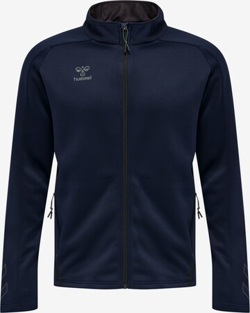 Hummel Athletic Zip-Up Hoodie in Blue: front