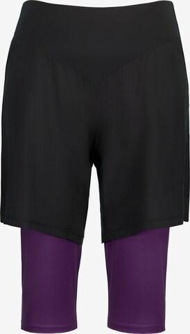 Ulla Popken Skinny Workout Pants in Purple: front