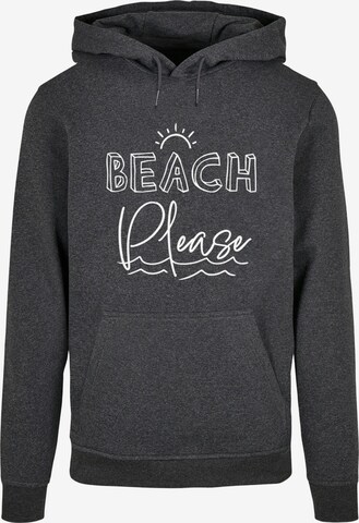Merchcode Sweatshirt 'Beach Please' in Grijs: voorkant