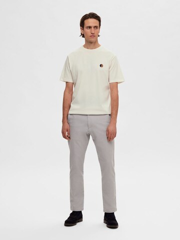 T-Shirt SELECTED HOMME en blanc