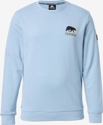 FORSBERG Sweatshirt 'mit kleinem Anaglyph-Logo' in Blau: Vorderseite