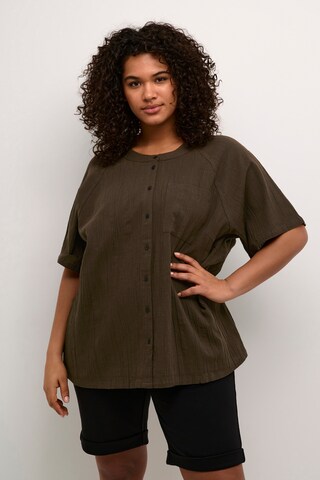 KAFFE CURVE Blouse 'Paula' in Green: front