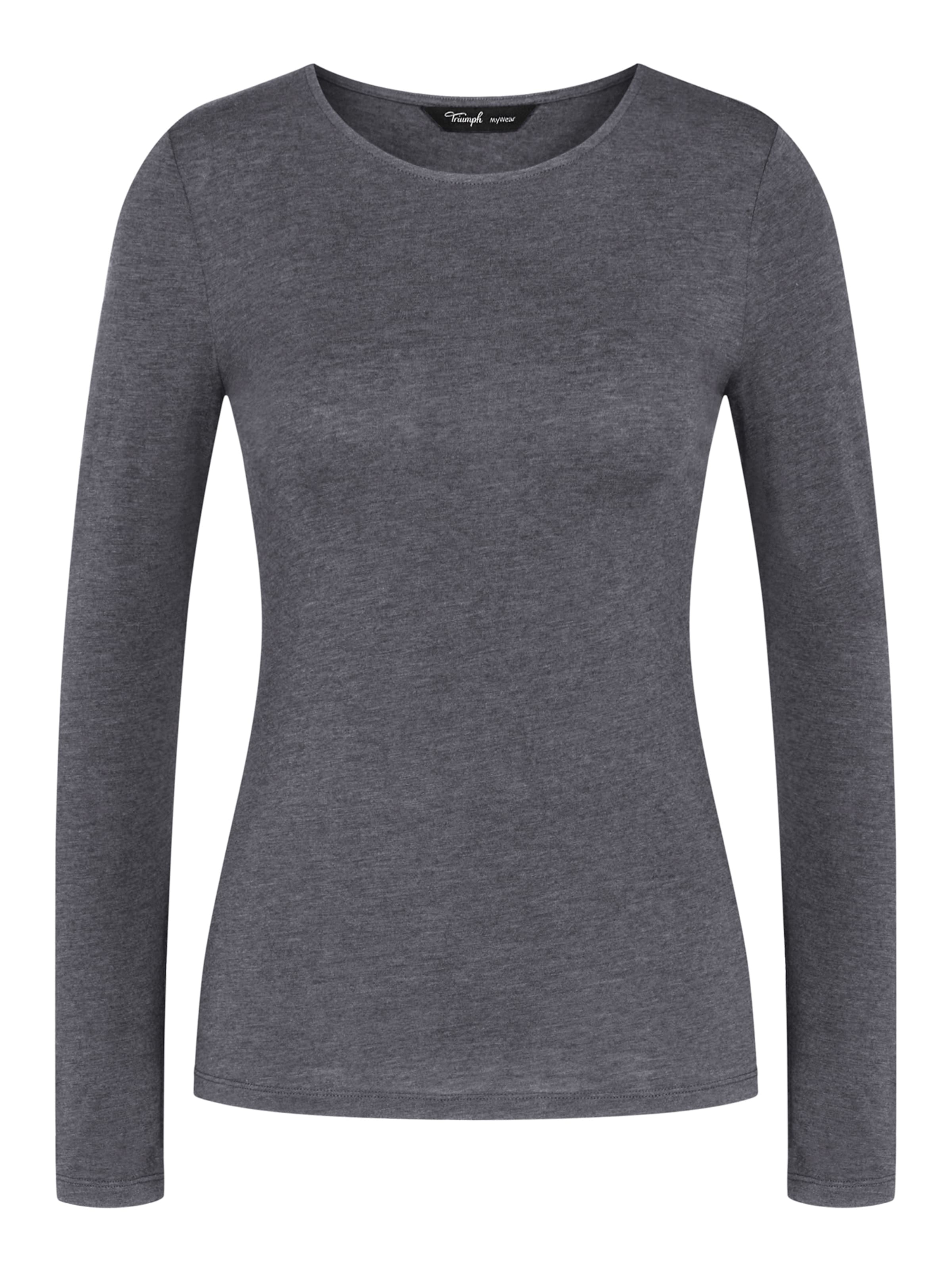 TRIUMPH Longsleeve ' Beauty Layers ' in Grau: Vorderseite
