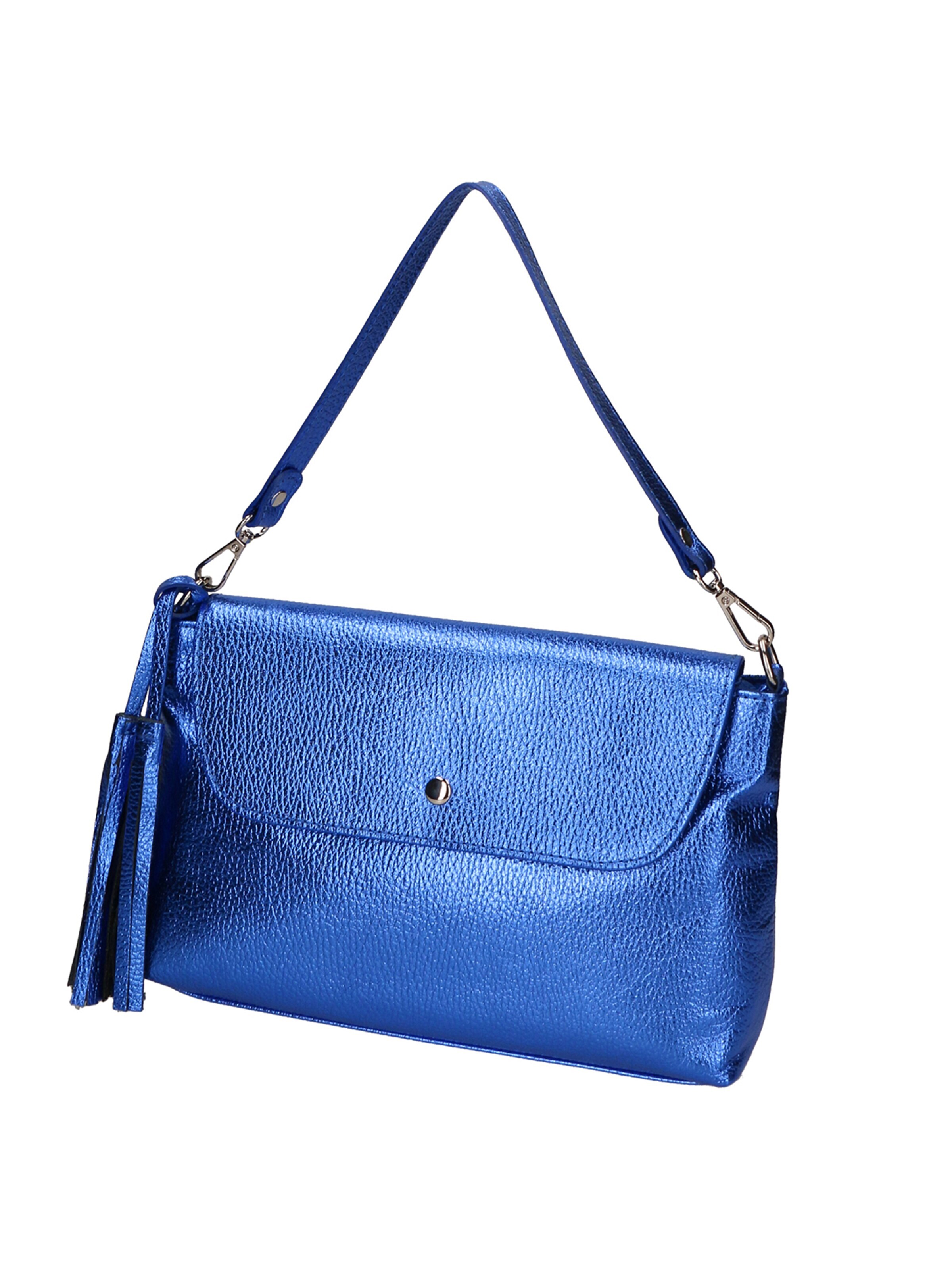 Pochette 'Pochette Donna Pelle Dollaro Laminato con Tracolla Rimovibile - Made in Italy' di Gave Lux in blu