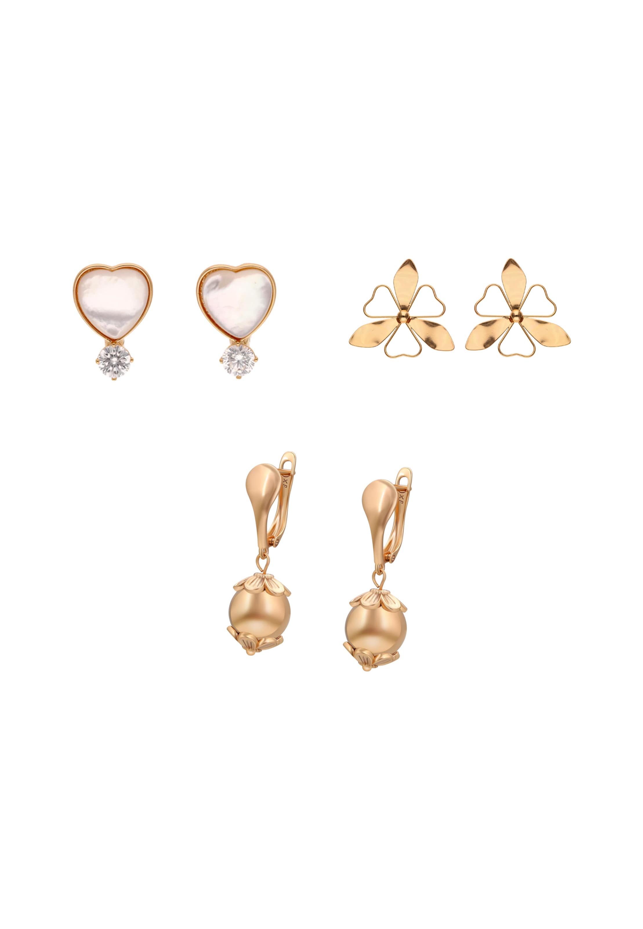 faina Brincos em ouro / transparente / branco pérola, Vista do artigo