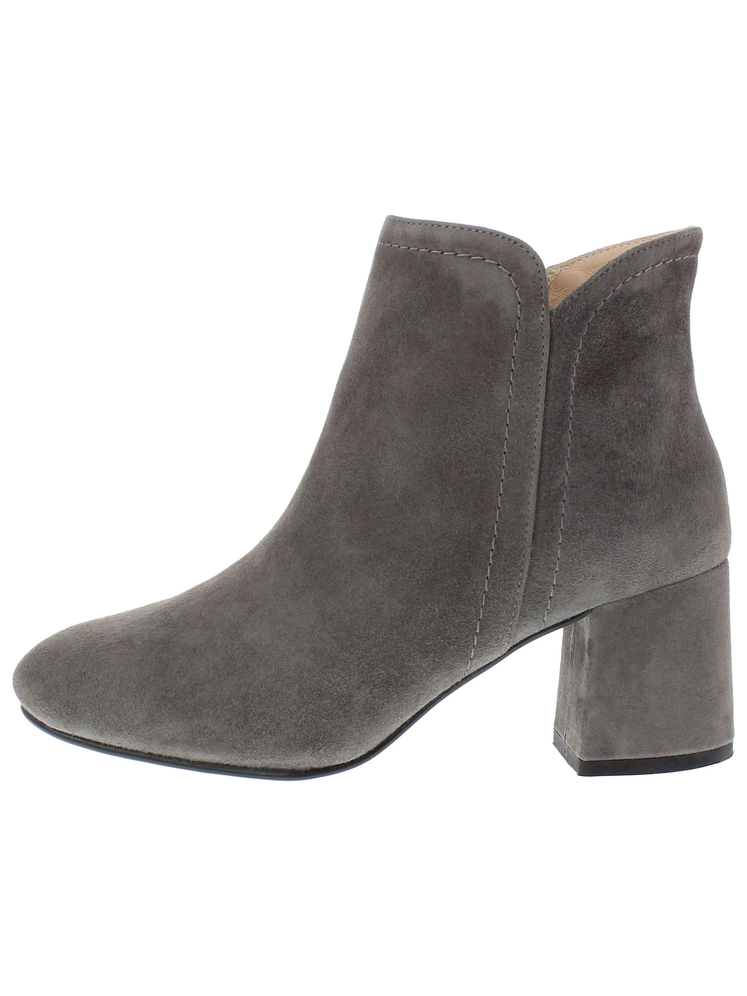 XAVER LUIS Schuhmanufaktur Booties 'RIA - mit Blockabsatz' in Grey: front