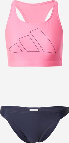 ADIDAS PERFORMANCE Bustier Sportbikini 'Big Bars' in Pink: predná strana