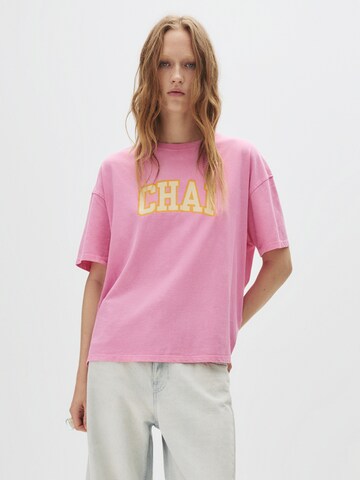 T-shirt Pull&Bear en rose : devant