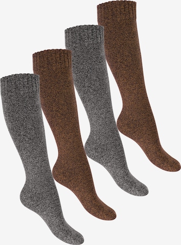 footstar Knee High Socks 'Winter Comfort' in Brown: front