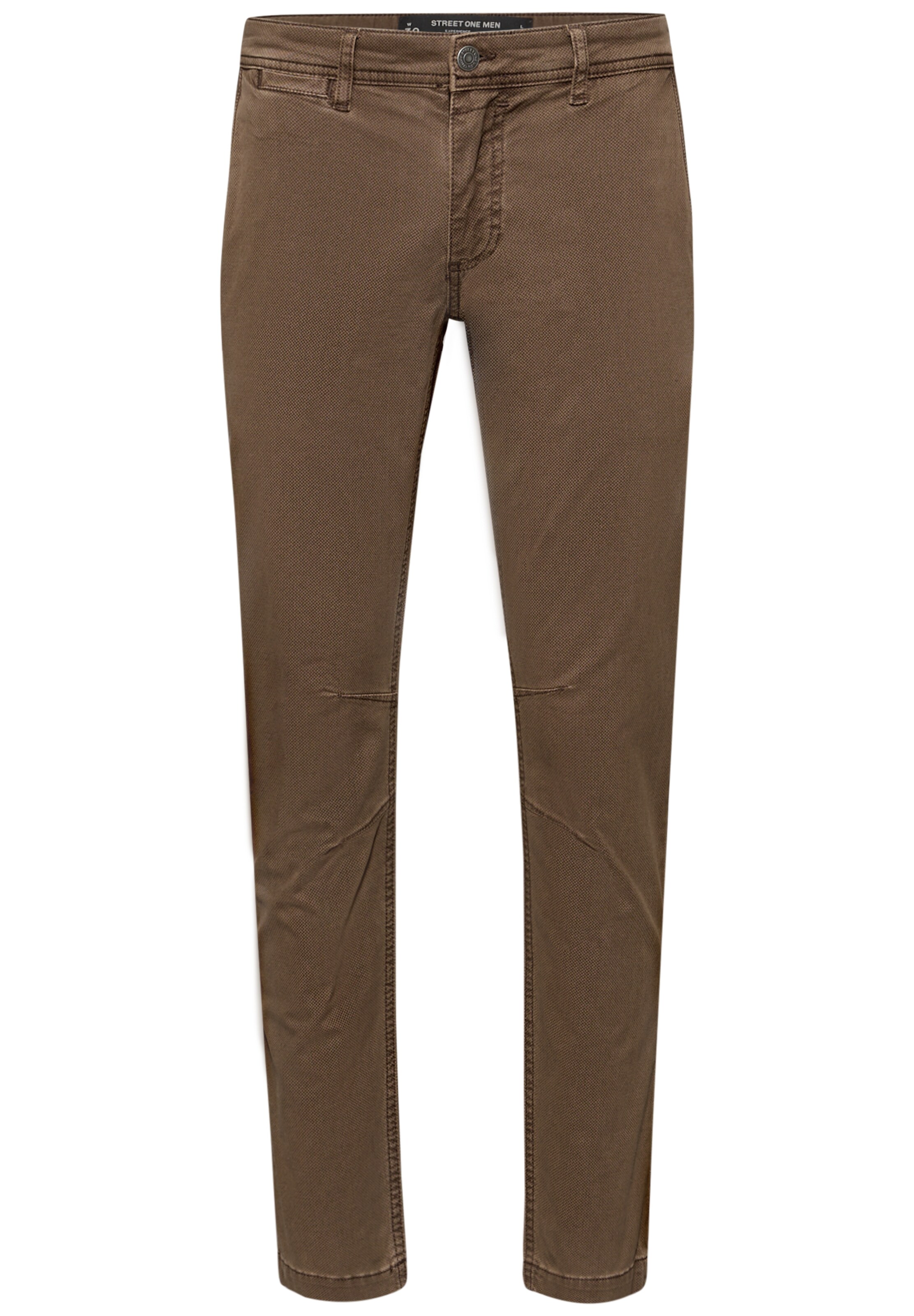 Street One MEN Regular Chino Pants in Brown: front