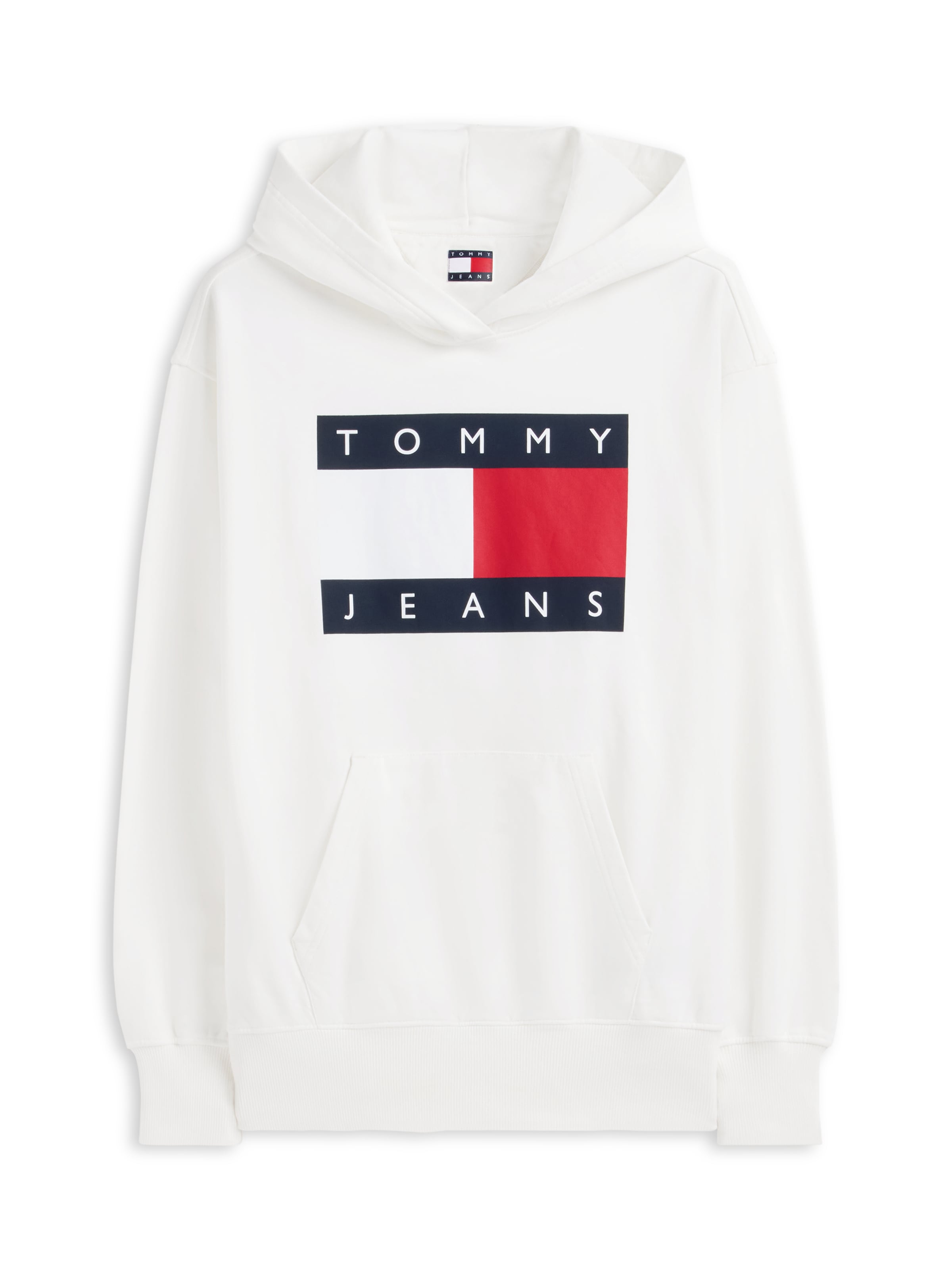Tommy Jeans Суичър в бяло: отпред