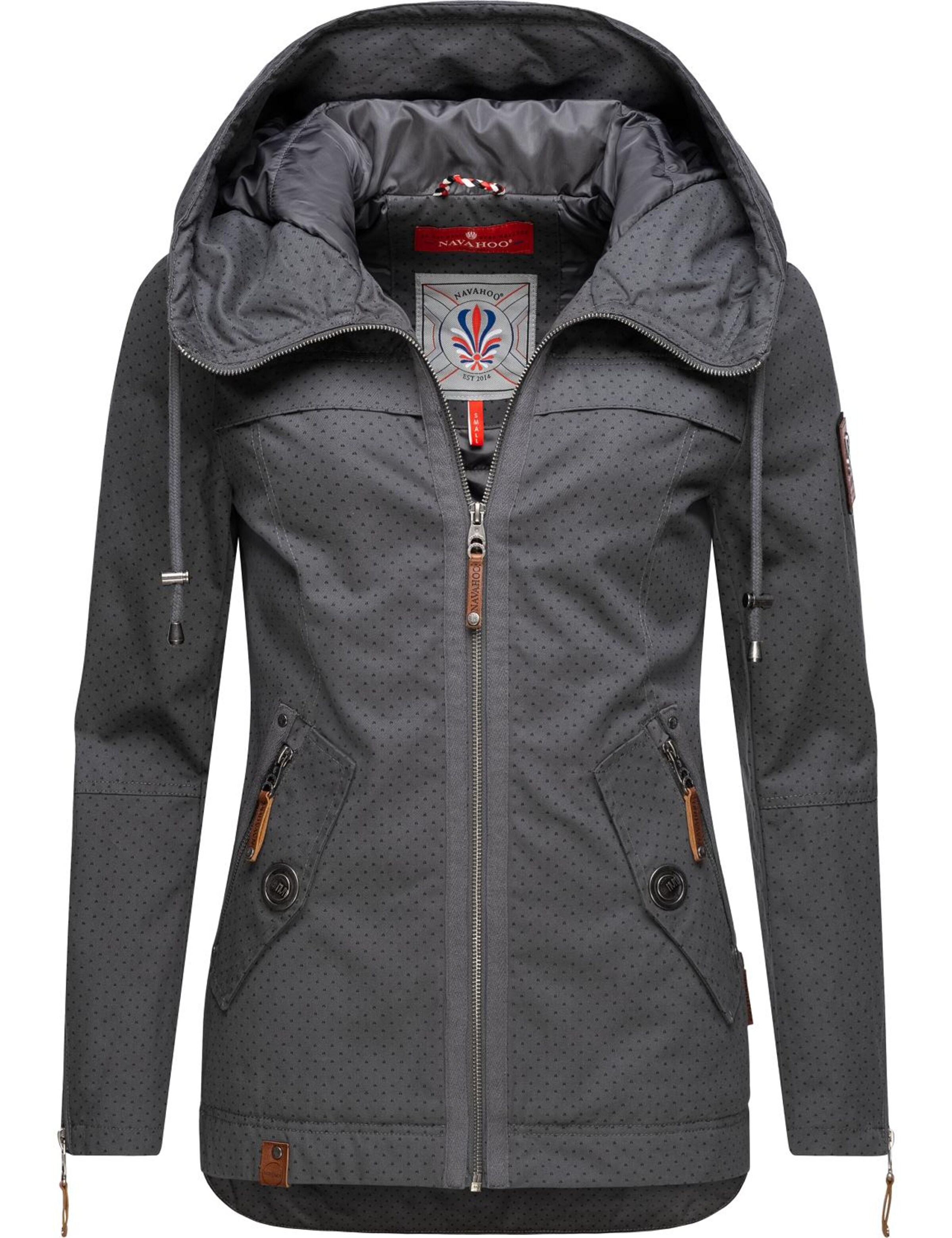 NAVAHOO Φθινοπωρινό και ανοιξιάτικο μπουφάν 'Wekoo' σε γκρι: μπροστά