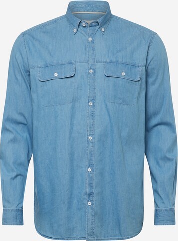 s.Oliver Men Tall Sizes Regular fit Button Up Shirt in Blue: front