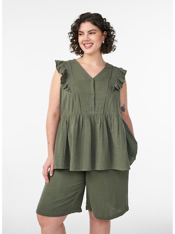 Zizzi Loosefit Shorts 'Ivu' in Grün