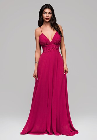 Ombre Avondjurk 'Selene' in Rood: voorkant