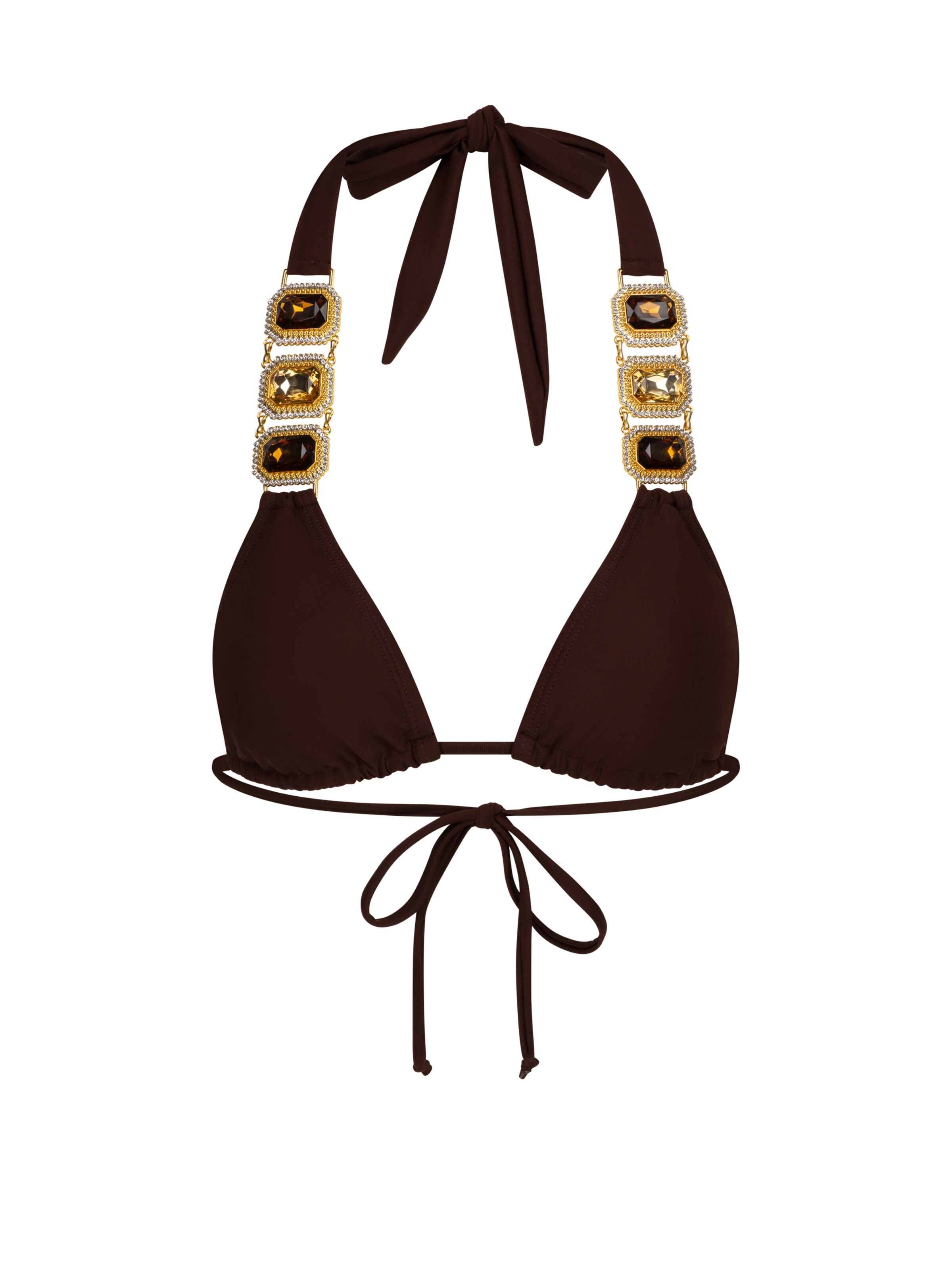 Moda Minx Triangel Bikinitop 'Boujee' in Braun: Vorderseite