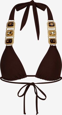 Moda Minx - Triángulo Top de bikini 'Boujee' en marrón: frente
