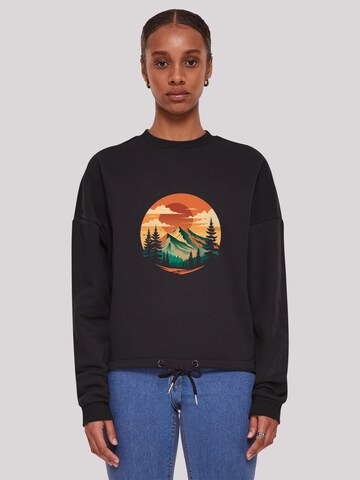 F4NT4STIC Sweatshirt 'Sonnenuntergang Berglandschaft' in Black: front