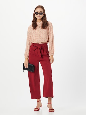 King Louie Wide leg Pleat-front trousers 'Neva' in Red